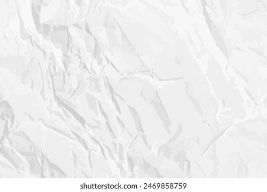 Fondo de papel arrugado limpio blanco. Plantilla de papel Horizontal y arrugada para carteles y Anuncios. Ilustración vectorial