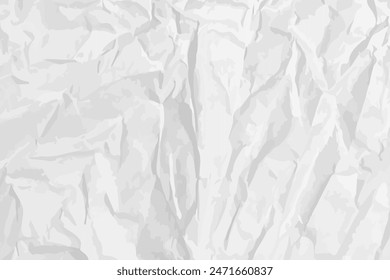 Fondo de papel arrugado limpio blanco. Plantilla de papel Horizontal y arrugada para carteles y Anuncios. Ilustración vectorial
