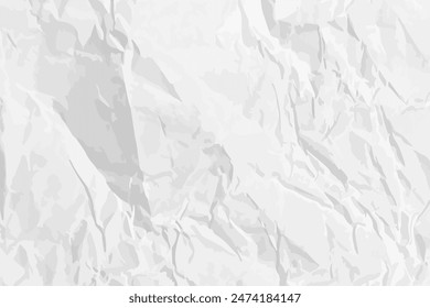 Fondo de papel arrugado limpio blanco. Plantilla de papel Horizontal y arrugada para carteles y Anuncios. Ilustración vectorial