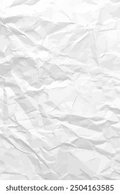 Fondo de papel arrugado limpio blanco. Vertical arrugada Plantilla de papel vacía para carteles y Anuncios. Ilustración vectorial