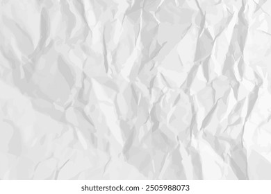 Fondo de papel arrugado limpio blanco. Horizontal Plantilla de papel arrugada para carteles y Anuncios. Ilustración vectorial