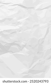 Weißer, sauberer, zerbröckelter Papierhintergrund. Vertikal zerkleinerte leere Papiervorlage für Poster und Banner. Vektorgrafik
