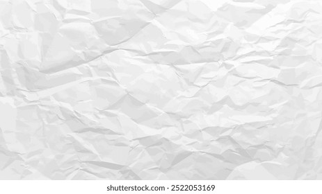 Fondo de papel arrugado limpio blanco. Horizontal Plantilla de papel arrugada para carteles y Anuncios. Ilustración vectorial