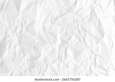 Fondo de papel arrugado limpio blanco. Horizontal Plantilla de papel arrugada para carteles y Anuncios. Ilustración vectorial