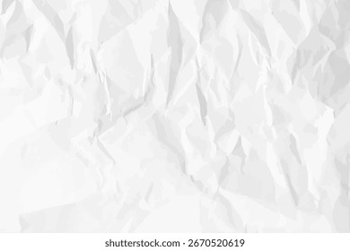 Fondo de papel arrugado limpio blanco. Horizontal Plantilla de papel arrugada para carteles y Anuncios. Ilustración vectorial