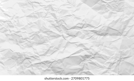Fondo de papel arrugado limpio blanco. Horizontal Plantilla de papel arrugada para carteles y Anuncios. Ilustración vectorial