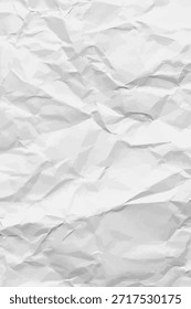 Fondo de papel arrugado limpio blanco. Vertical arrugada Plantilla de papel vacía para carteles y Anuncios. Ilustración vectorial