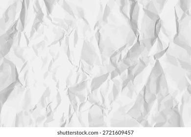 Fondo de papel arrugado limpio blanco. Horizontal Plantilla de papel arrugada para carteles y Anuncios. Ilustración vectorial
