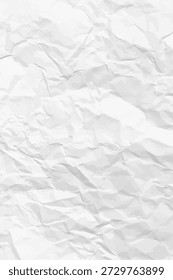 Fondo de papel arrugado limpio blanco. Vertical arrugada Plantilla de papel vacía para carteles y Anuncios. Ilustración vectorial