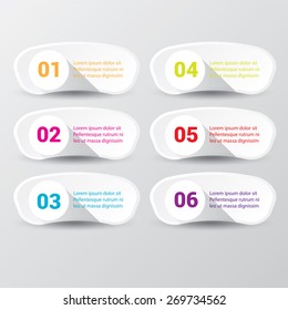  white clean digital illustration Infographic banners. Vector illustration can be used for workflow layout, diagram, number options, web design.