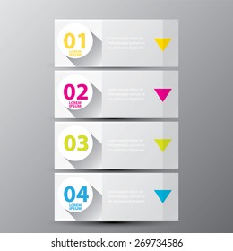  white clean digital illustration Infographic banners. Vector illustration can be used for workflow layout, diagram, number options, web design.