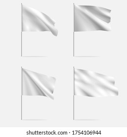 White clean horizontal waving template flag.