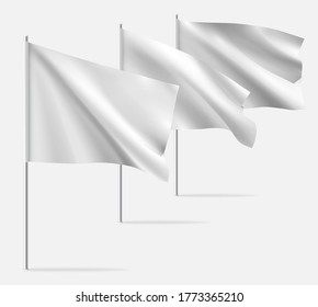 White clean horizontal waving template flag.