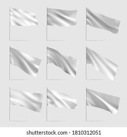 White clean horizontal waving template flag.