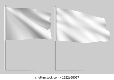 Weißes, sauberes Flag mit waagerechter Schablone.