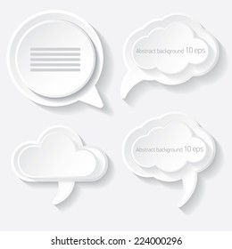 white clean modern paper banners set / can be used for infographics / numbered banners / horizontal cutout lines / graphic or website layout vector