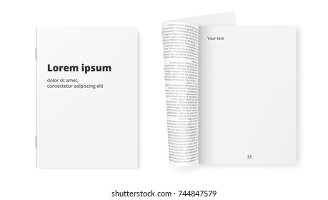 White Clean Paper Journal Ready For Your Text. EPS10 Vector