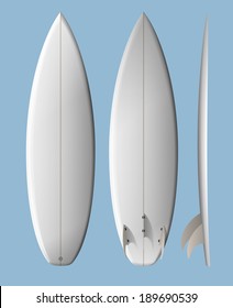 white clean surfboard. EPS 10, contains transparency.