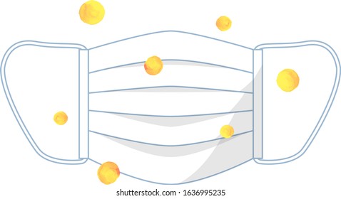 white clean surgical mask,and allergen,pollens