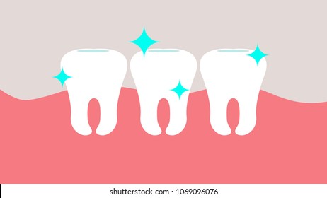 White clean teeth, good healthy of mouth.