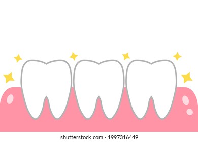 White, clean teeth. Vector illustration.