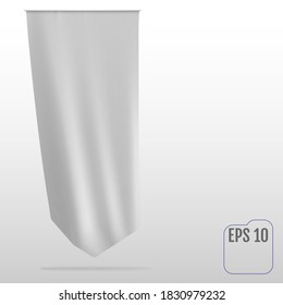 White clean vertical waving template flag.