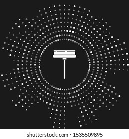 White Cleaning service with of rubber cleaner for windows icon isolated on grey background. Squeegee, scraper, wiper. Abstract circle random dots. Vector Illustration