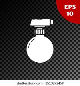 White Cleaning spray bottle with detergent liquid icon isolated on transparent dark background. Vector Illustration White Cleaning spray bottle with detergent liquid icon isolated on transparent dark background. Vector Illustration