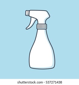 White Cleaning Spray Bottle Icon.