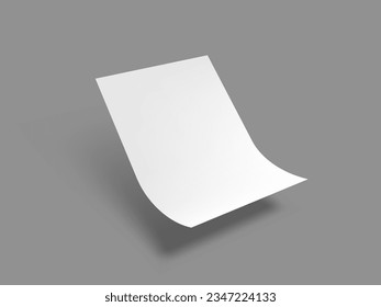 White Clear A4 Office Paper Sheet With Folded Corners. EPS10 Vector