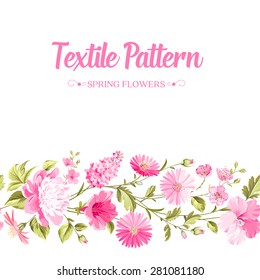 White clear background with tiled floral elementa
