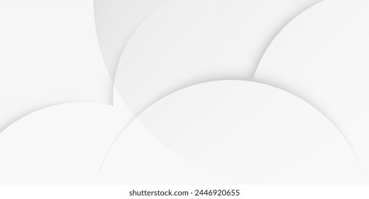 White Clear Blank Subtle Abstract Vector Geometrical Background. Monotone Light Empty Concave Surface. Minimalist Style Wallpaper. Futuristic 3D Illustration