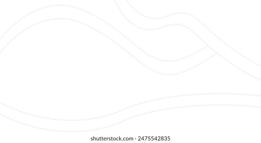 White Clear Blank Subtle Abstract Vector Geometrical Background. Monotone Light Empty Concave Surface. Minimalist Style Wallpaper. Futuristic 3D Illustration