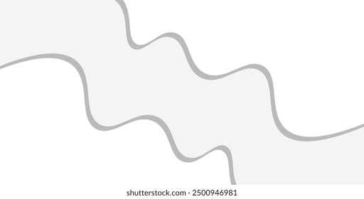 White Clear Blank Subtle Abstract Vector Geometrical Background. Monotone Light Empty Concave Surface. Minimalist Style Wallpaper. Futuristic 3D Illustration