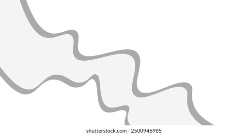 White Clear Blank Subtle Abstract Vector Geometrical Background. Monotone Light Empty Concave Surface. Minimalist Style Wallpaper. Futuristic 3D Illustration