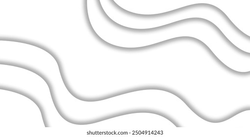 Weiß klar leer subtile abstrakte Vektorgeometrie Hintergrund. Monotone Light leere konkave Oberfläche. Minimalistisches Bildschirmhintergrund. Zukunftsweisende 3D-Illustration