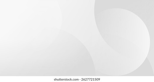 White Clear Blank Subtle Abstract Vector Geometrical Background. Monotone Light Empty Concave Surface. Minimalist Style Wallpaper. Futuristic 3D Illustration