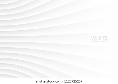 White Clear Blank Subtle Geometrical Vector Abstract Background. Light Colorless Empty Surface. 3D Conceptual Sci-Fi Technology Illustration. Minimalist Wallpaper