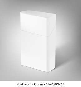 White Clear Cigarette Pack With Shadow. EPS10 Vector