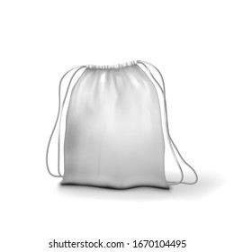 White Clear Full Sport Backpack Bag. EPS10 Vector