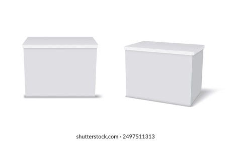 White Clear Information Stand Or Reception Mockup. EPS10 Vector