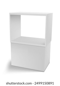 White Clear Information Stand Or Reception Mockup. EPS10 Vector