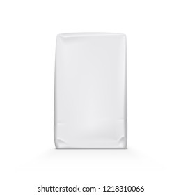 White Clear Paper Or Foil Plastic Bag Pack. EPS10 Vector