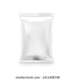 White Clear Plastic Bag Packaging For Snack. EPS10 Vector