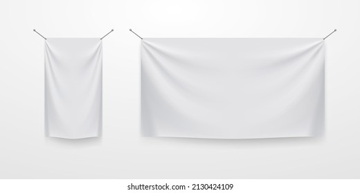 White Clear Textile Banner Template. EPS10 Vector