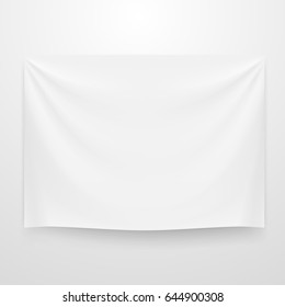 White Clear Textile Banner Template. EPS10 Vector