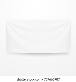 Plantilla de banner textil transparente en blanco. Vector EPS10