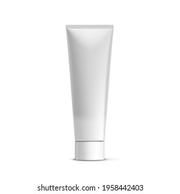 White Clear Tube For Tooth Paste, Gel, Paint, Glue. EPS10 Vector