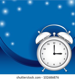 white clic alarm over blue background. vector illustration