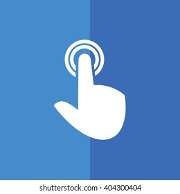White click icon press button vector illustration. Blue background